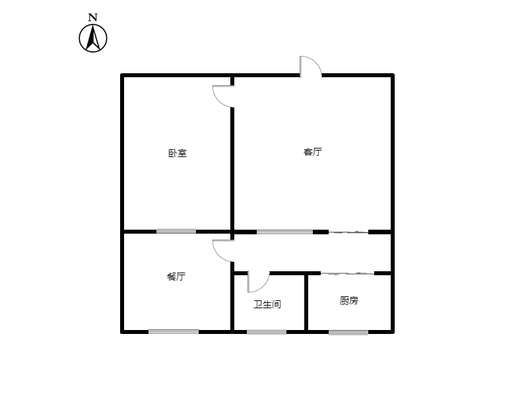 紫荆小区1室2厅1卫户型图