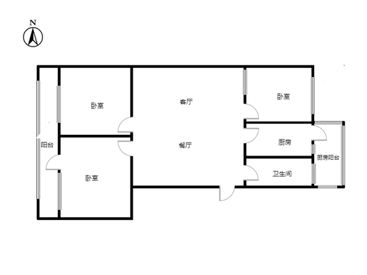冠云小区3室2厅2卫户型图