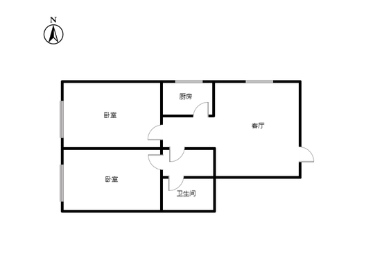 天保郦景2室1厅1卫户型图