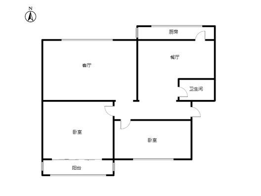 研制厂小区2室2厅1卫户型图