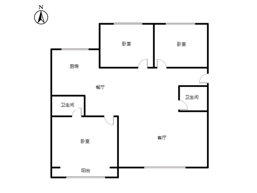 华泰豪庭3室2厅2卫户型图