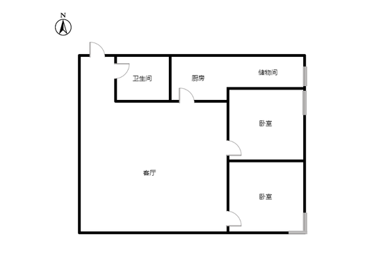 汇元四季橙2室1厅1卫户型图