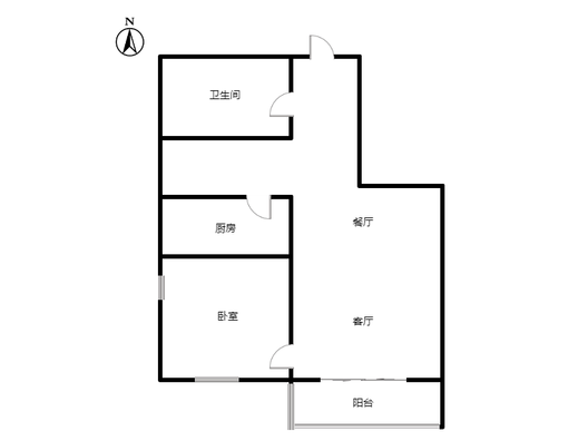 水岸花城1室2厅1卫户型图