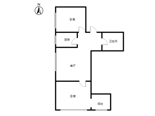 天保郦景2室1厅1卫户型图