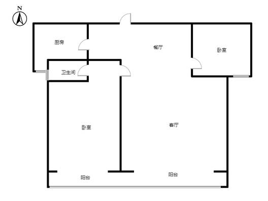 盛世佳园2室2厅1卫户型图
