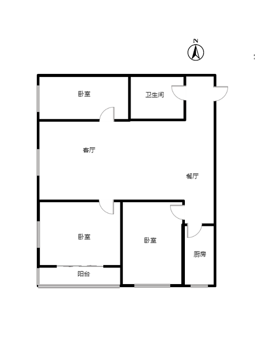 仁和小区3室2厅1卫户型图