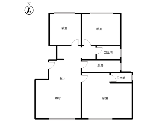 华远和府二期3室2厅2卫户型图