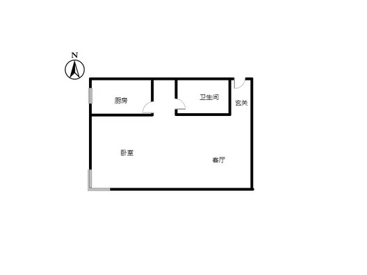 汇元四季橙1室1厅1卫户型图