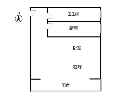 怡安馨居1室1厅1卫户型图