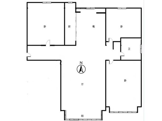 香邑溪谷玫瑰园3室2厅1卫户型图