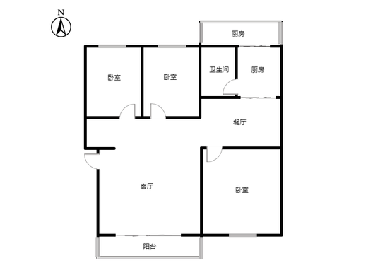 光明小区3室2厅1卫户型图