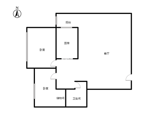 公园壹号2室1厅1卫户型图