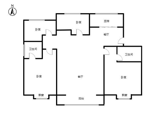 隆基泰和铂悦山4室2厅2卫户型图