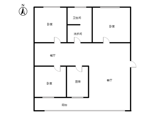 华光小区3室2厅1卫户型图