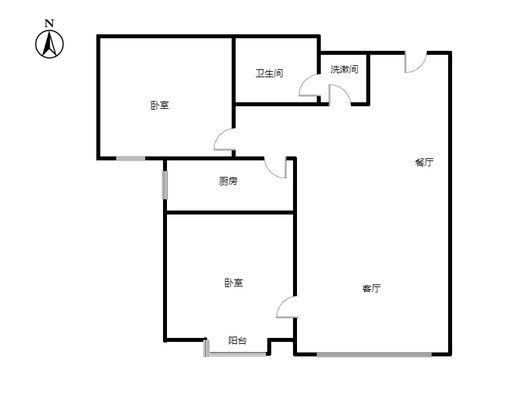 三利中和城一期2室2厅1卫户型图