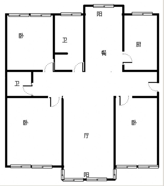 军欣家园3室2厅2卫户型图