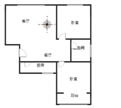 金阳瑞景2室2厅1卫户型图