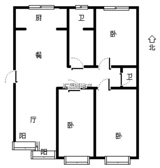 仙颐园小区3室2厅2卫户型图