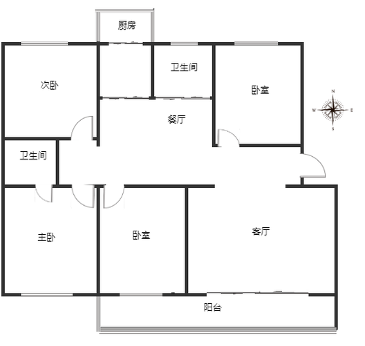 鹏润四季花园4室2厅2卫户型图