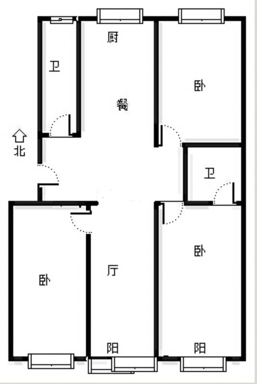 金兴花园3室2厅2卫户型图