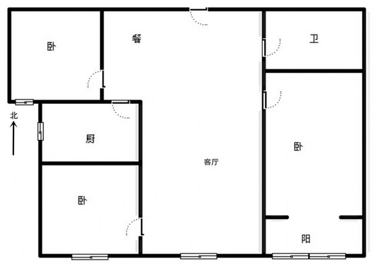 新星小区二期3室2厅1卫户型图