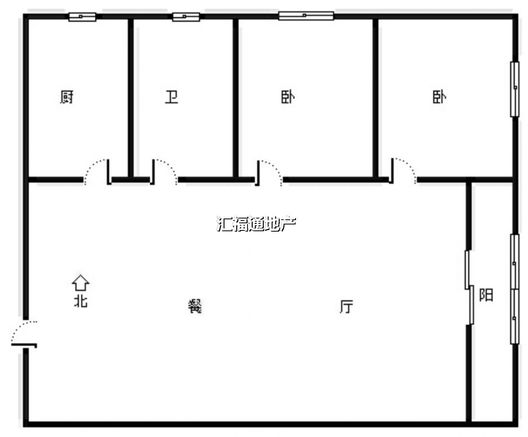 汇元四季橙2室2厅1卫户型图