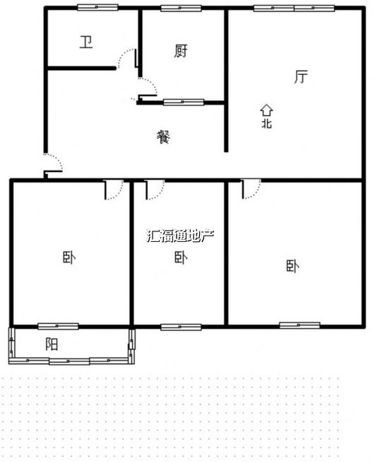 清凉寺居民小区3室2厅1卫户型图