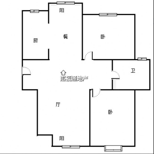 技校家园2室2厅1卫户型图