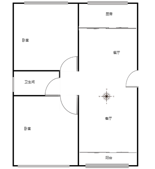 金穗嘉园2室2厅1卫户型图