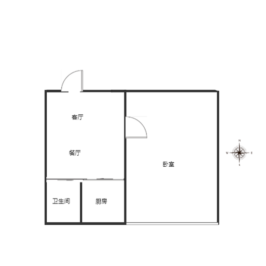老干部局家属院2室2厅1卫户型图