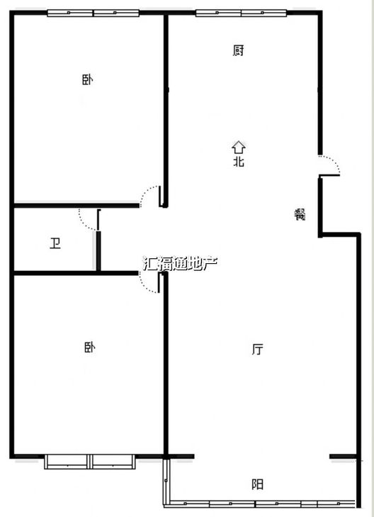 军怡家园2室2厅1卫户型图