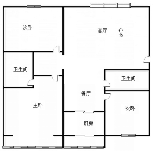 绿茵家园3室2厅2卫户型图