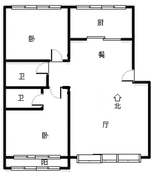 华泰豪庭2室2厅2卫户型图