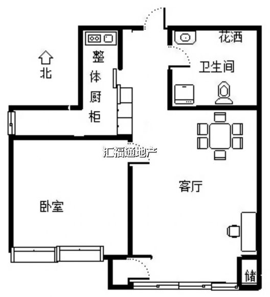 香邑溪谷上园2室1厅1卫户型图