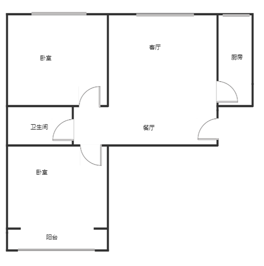 惠友康庭二期2室2厅1卫户型图