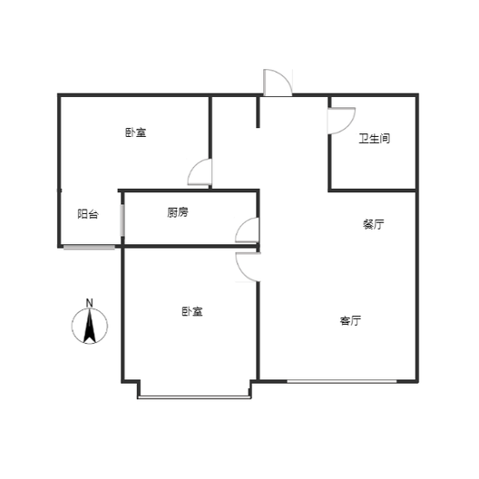 香邑溪谷一期2室2厅1卫户型图