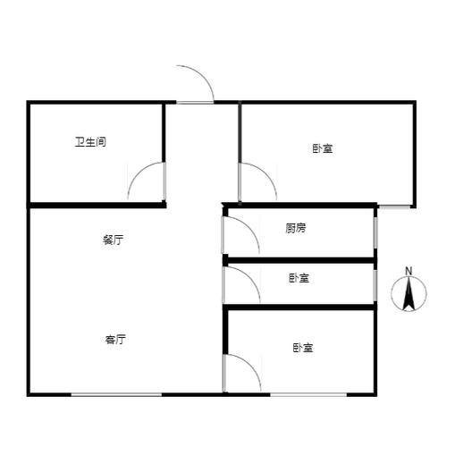 鸿坤理想湾3室1厅1卫户型图