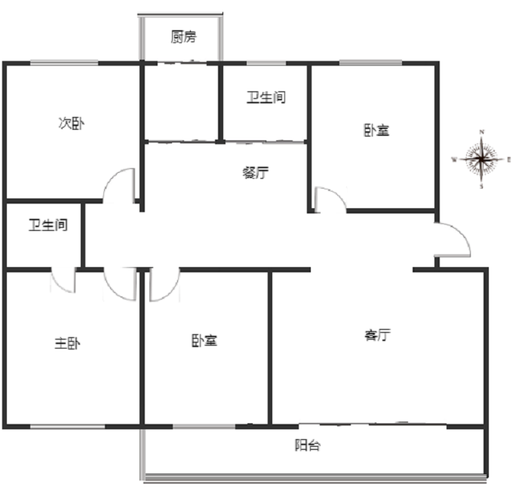 鹏润四季花园4室2厅2卫户型图