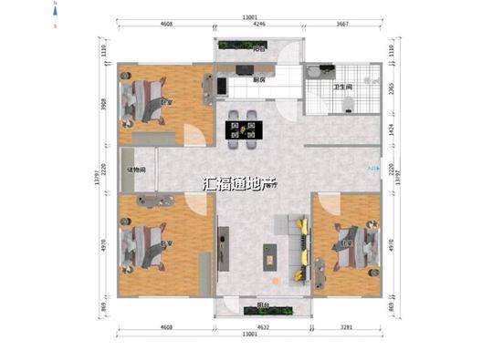 中铁建厂局家属楼3室2厅1卫户型图