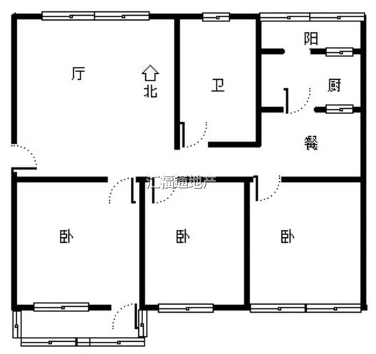 华欣小区3室2厅1卫户型图