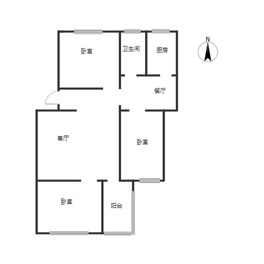 东兴小区（西院）3室2厅1卫户型图