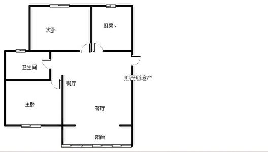 颐景雅苑2室1厅1卫户型图