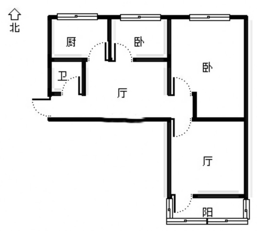 幸福小区2室2厅1卫户型图