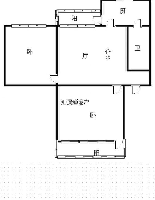 永济秀园2室1厅1卫户型图