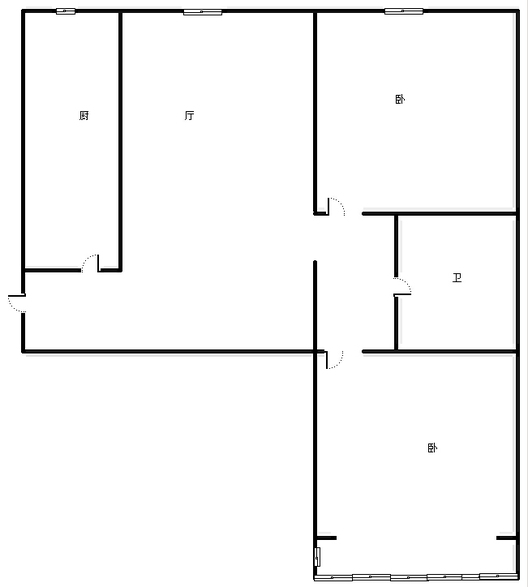 公园壹号2室2厅1卫户型图