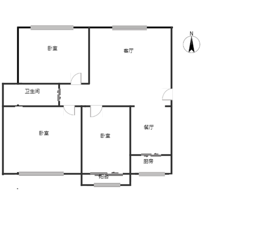 范阳小区3室2厅1卫户型图