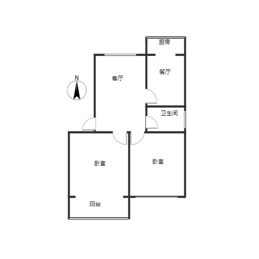 邮电局住宅楼2室1厅1卫户型图
