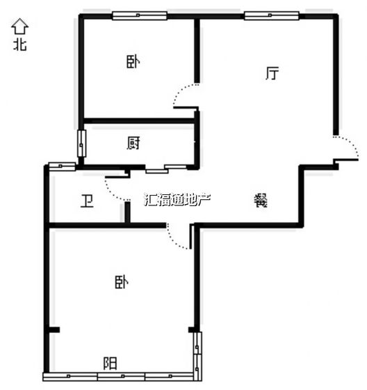 云景城2室2厅1卫户型图