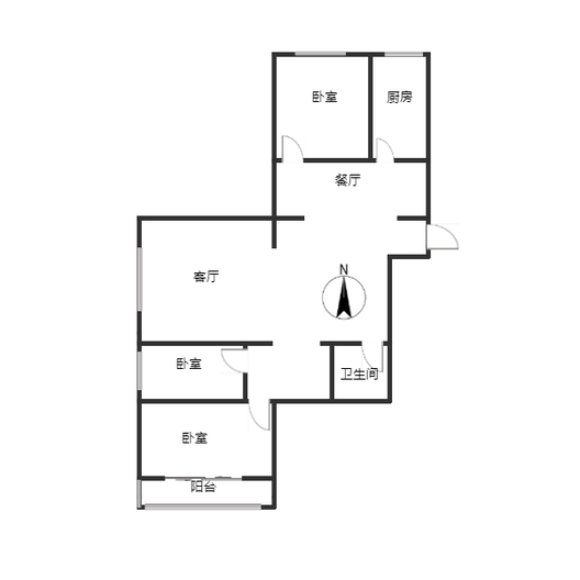 云景城3室2厅1卫户型图