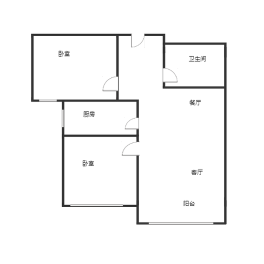 K2狮子城2室2厅1卫户型图